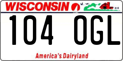 WI license plate 104OGL