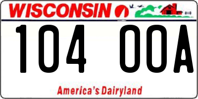 WI license plate 104OOA