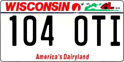 WI license plate 104OTI
