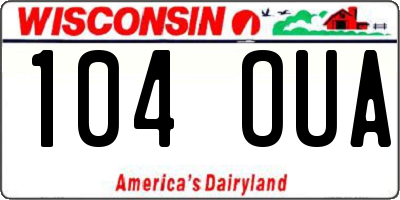 WI license plate 104OUA