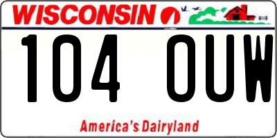WI license plate 104OUW