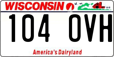 WI license plate 104OVH