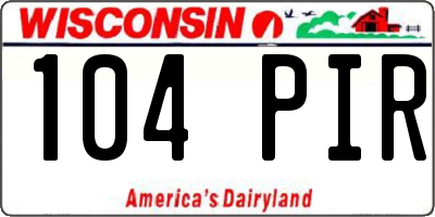 WI license plate 104PIR