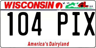 WI license plate 104PIX