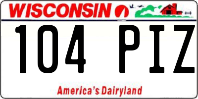 WI license plate 104PIZ