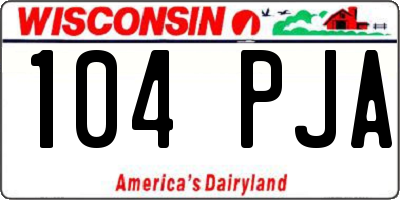 WI license plate 104PJA