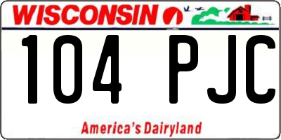 WI license plate 104PJC