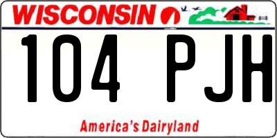 WI license plate 104PJH