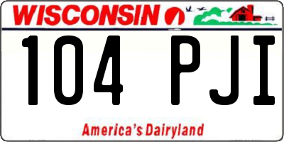 WI license plate 104PJI