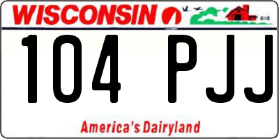 WI license plate 104PJJ