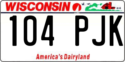 WI license plate 104PJK