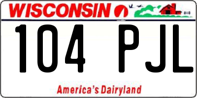WI license plate 104PJL