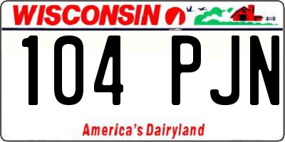 WI license plate 104PJN
