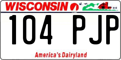 WI license plate 104PJP