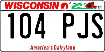 WI license plate 104PJS