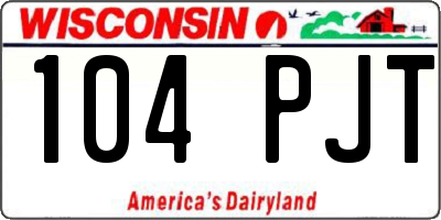 WI license plate 104PJT