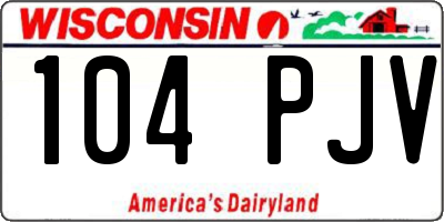 WI license plate 104PJV