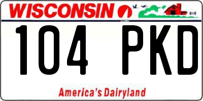 WI license plate 104PKD