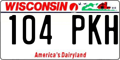 WI license plate 104PKH