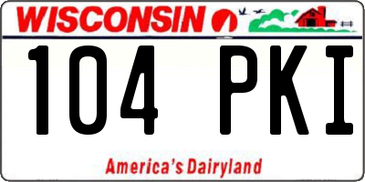 WI license plate 104PKI