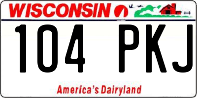 WI license plate 104PKJ