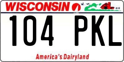 WI license plate 104PKL