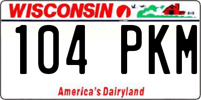 WI license plate 104PKM