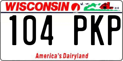 WI license plate 104PKP