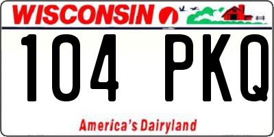 WI license plate 104PKQ