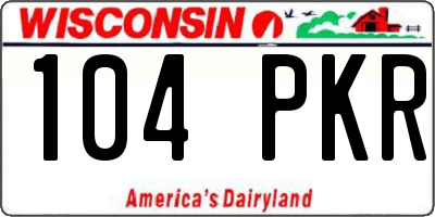 WI license plate 104PKR