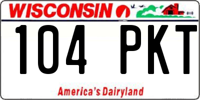 WI license plate 104PKT
