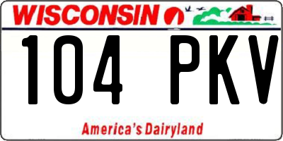 WI license plate 104PKV