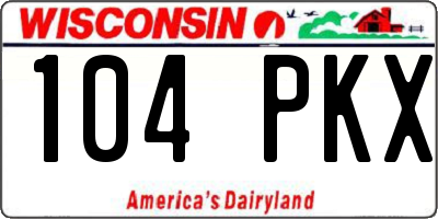 WI license plate 104PKX
