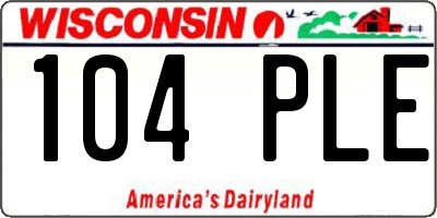 WI license plate 104PLE