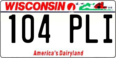WI license plate 104PLI