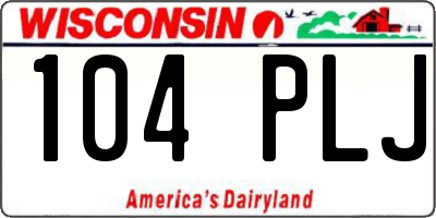 WI license plate 104PLJ