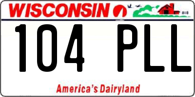 WI license plate 104PLL