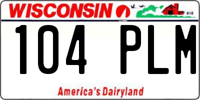 WI license plate 104PLM