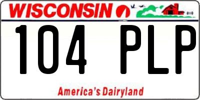 WI license plate 104PLP