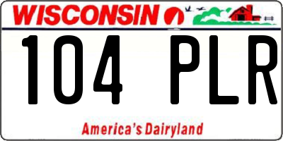 WI license plate 104PLR