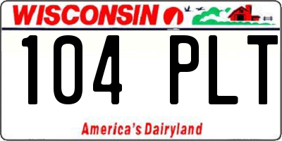 WI license plate 104PLT