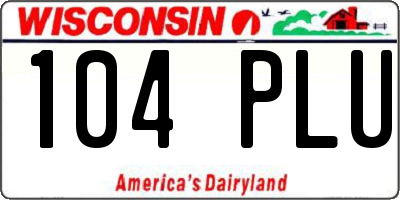 WI license plate 104PLU