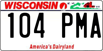 WI license plate 104PMA