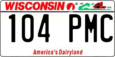 WI license plate 104PMC