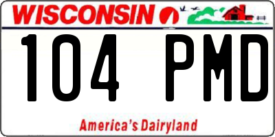WI license plate 104PMD