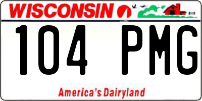 WI license plate 104PMG