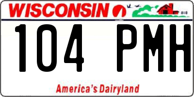 WI license plate 104PMH