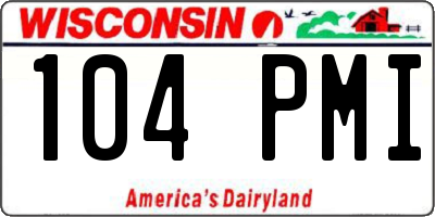 WI license plate 104PMI
