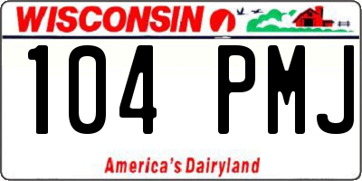 WI license plate 104PMJ