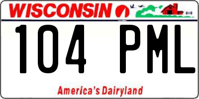 WI license plate 104PML